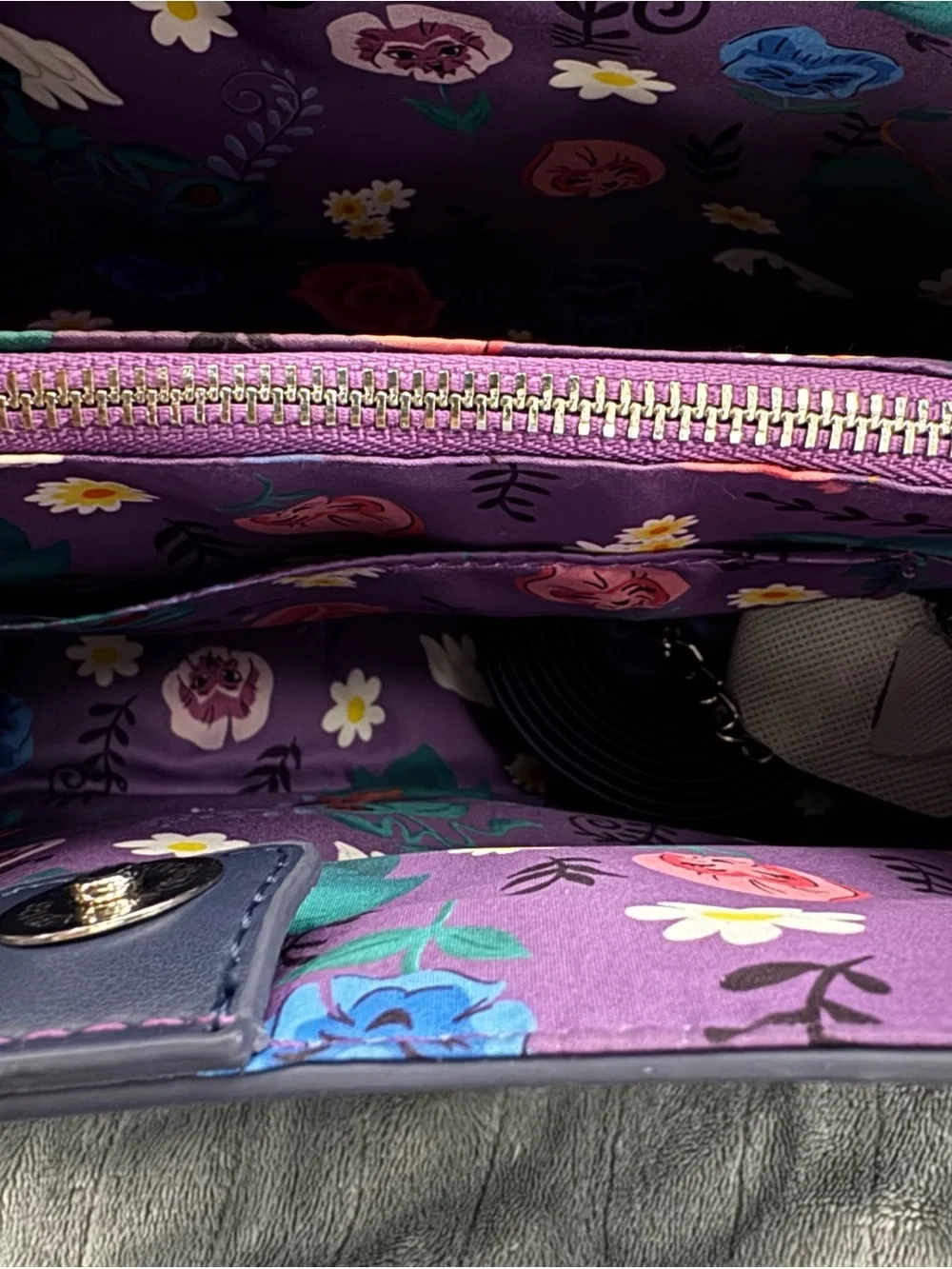 Loungefly Purple Alice in Wonderland Floral Shoulder Bag